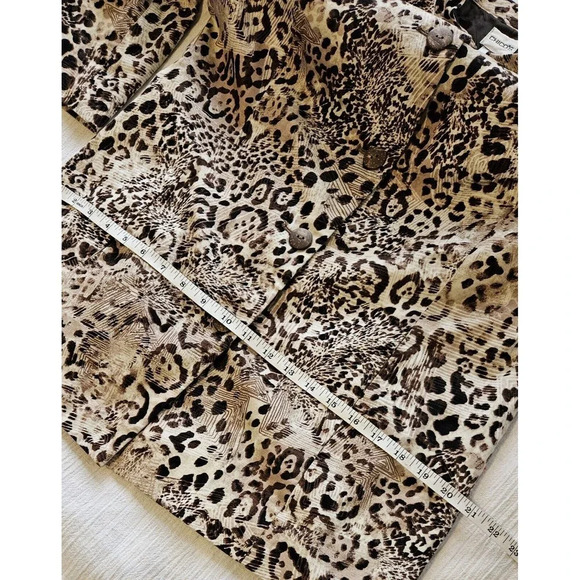 Chico’s Womens Animal Print Blazer Jacket Size 2 Large Mandarin Collar - Picture 6 of 7
